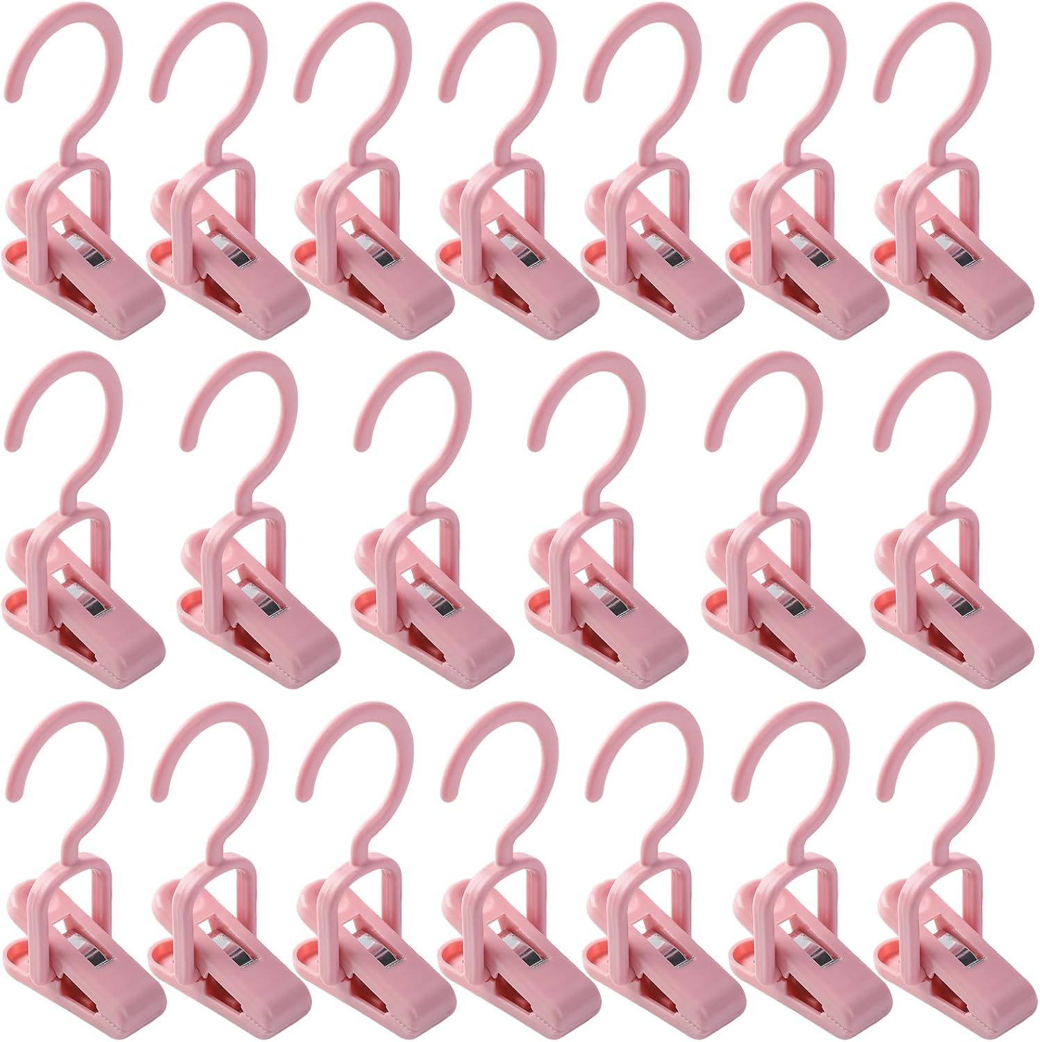 20 Pack Laundry Hooks with Clips,Heavy Duty Clothes Pins,Boot Hangers