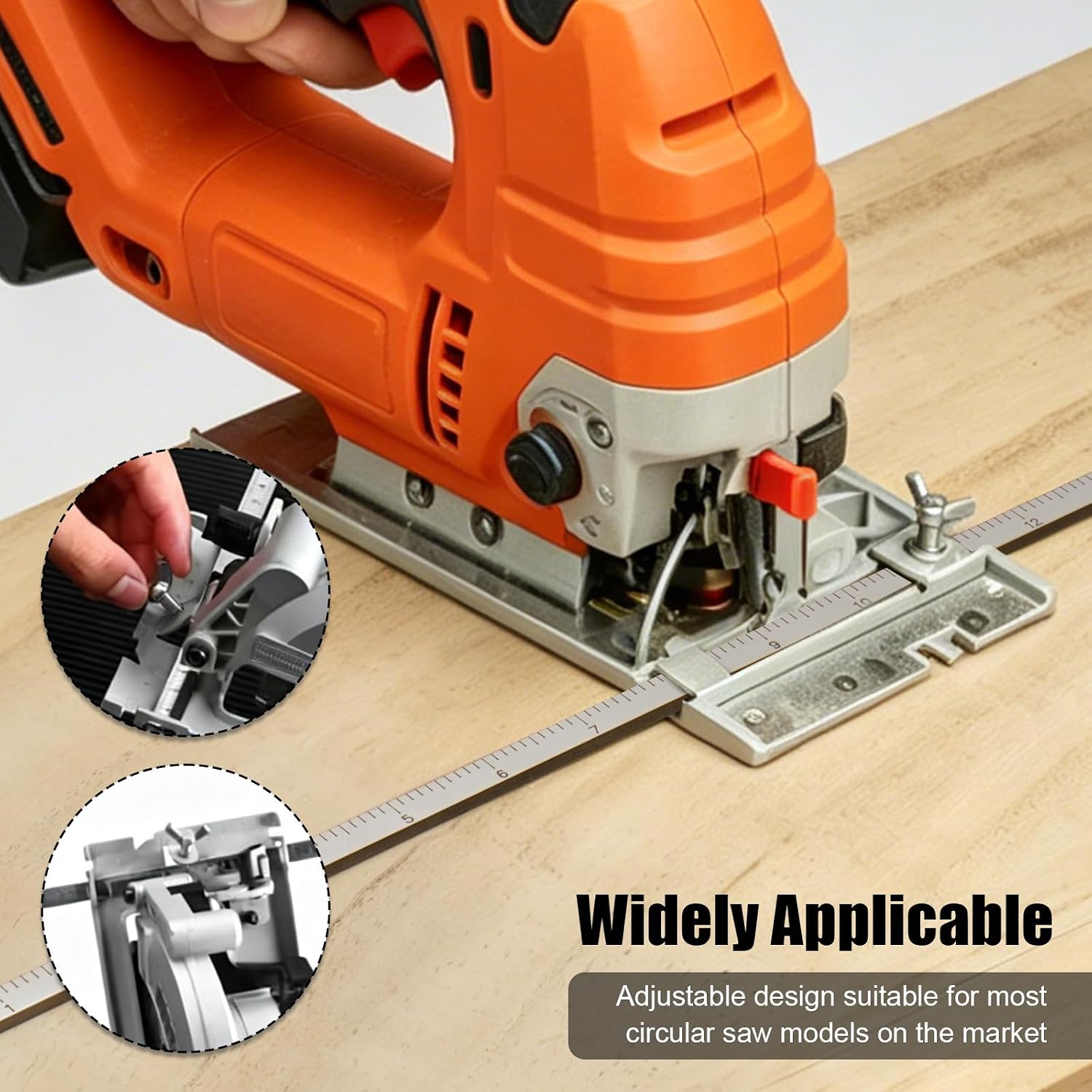 4 Axis Circular Saw Edge Guide Rail, 24in Positioning Calipers for Circular Saw, Adjustable Guide with Scale for Straight Cuts, Stainless Steel Cutting Guide for DIY & Carpentry Projects (24in)