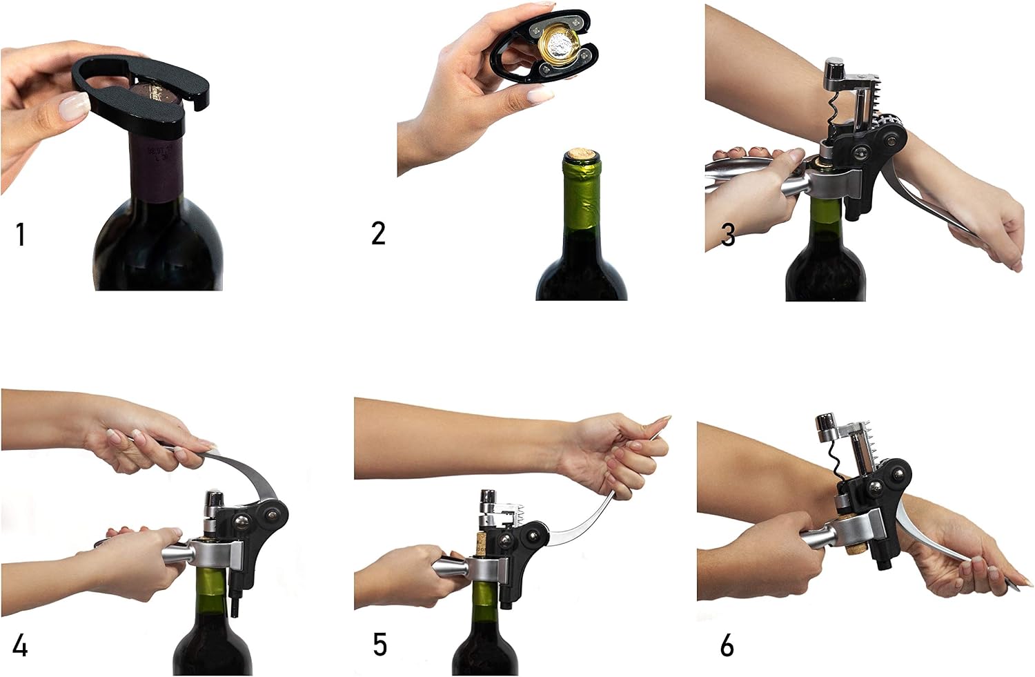 Flash Sale SPIRITSREEF Wine Opener Set – Professional Wine Opener Gift Kit – Lever Arm Wine Opener Corkscrew Set - Wine Bottle Opener Kit- Manual Screw-pull Lever Wine Cork Remover Set
