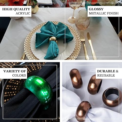 Miniatura 4 de Efavormart - Servilleteros acrílicos de color rojo metálico brillante (4 unidades)