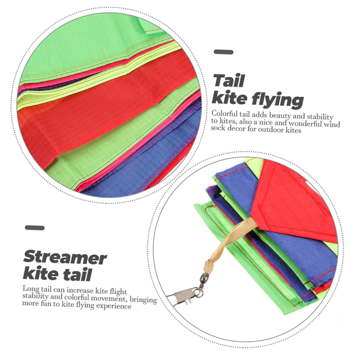 KESYOO 4sets Kite Tail Replacement Nylon Kite String Tails for Outdoor Activities 2pcs*4