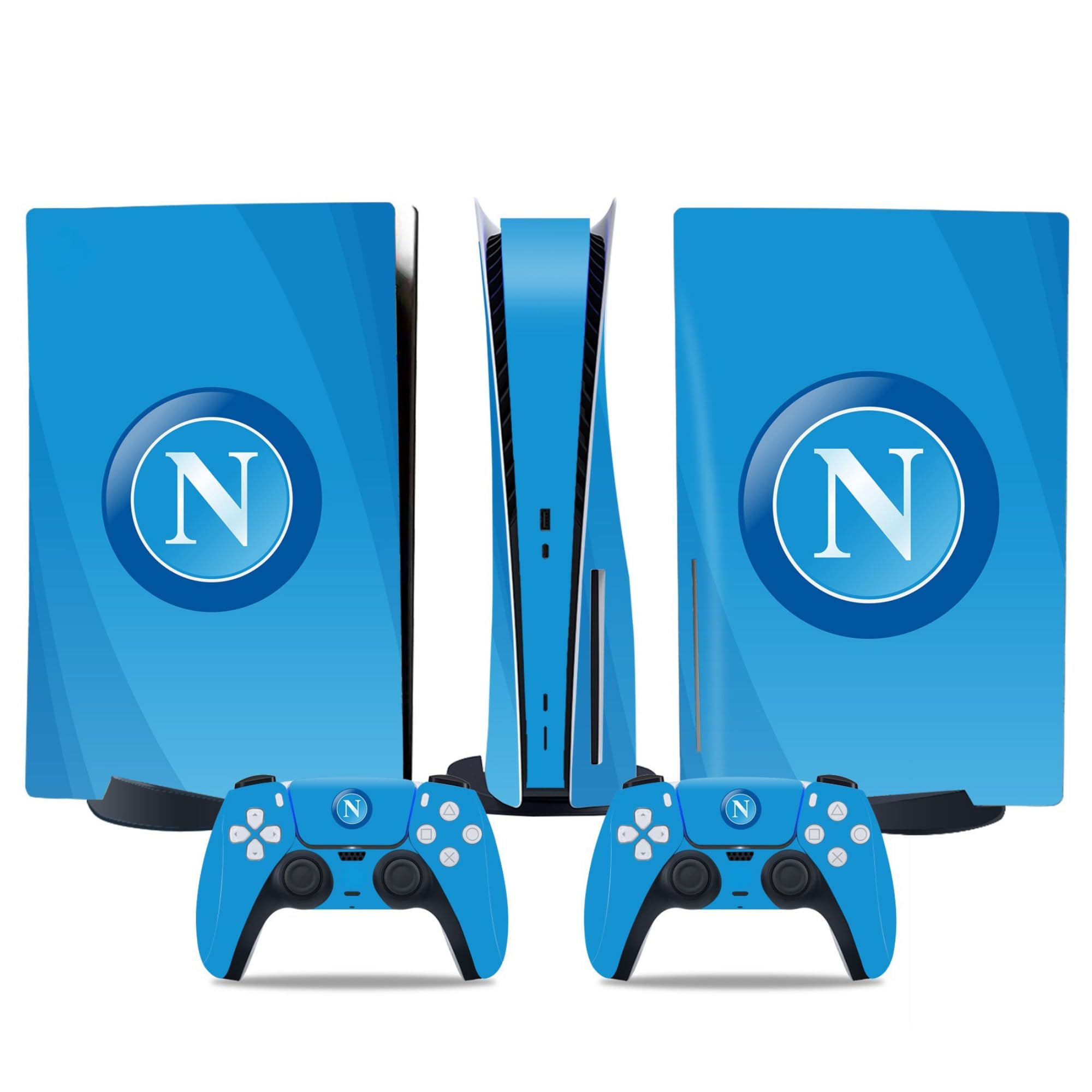MaD Vision® Extra-Durable Skin Kit per PlayStation 5 (PS5) Disc | Set di Pellicole Adesive in Vinile Opaco per la Console e 2 Controller - per Napoli Design