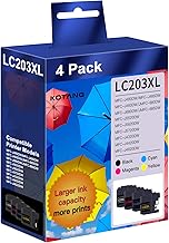 LC203XL LC201 Ink Cartridges Compatible for Brother LC203 LC201 High Yield Work with Brother MFC-J480DW MFC-J880DW MFC-J4420DW MFC-J680DW Printer (BK/CMY, 4 Pack)