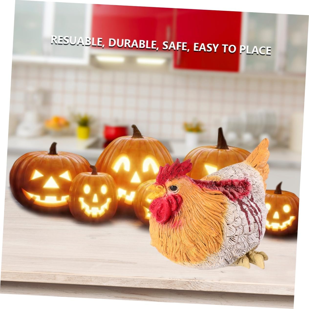PRETYZOOM Halloween Tricky Hen Decoration Props Realistic Simulation Hen for Spooky Parties Eye-catching Decor for Halloween and Pranks Material for Longer Life