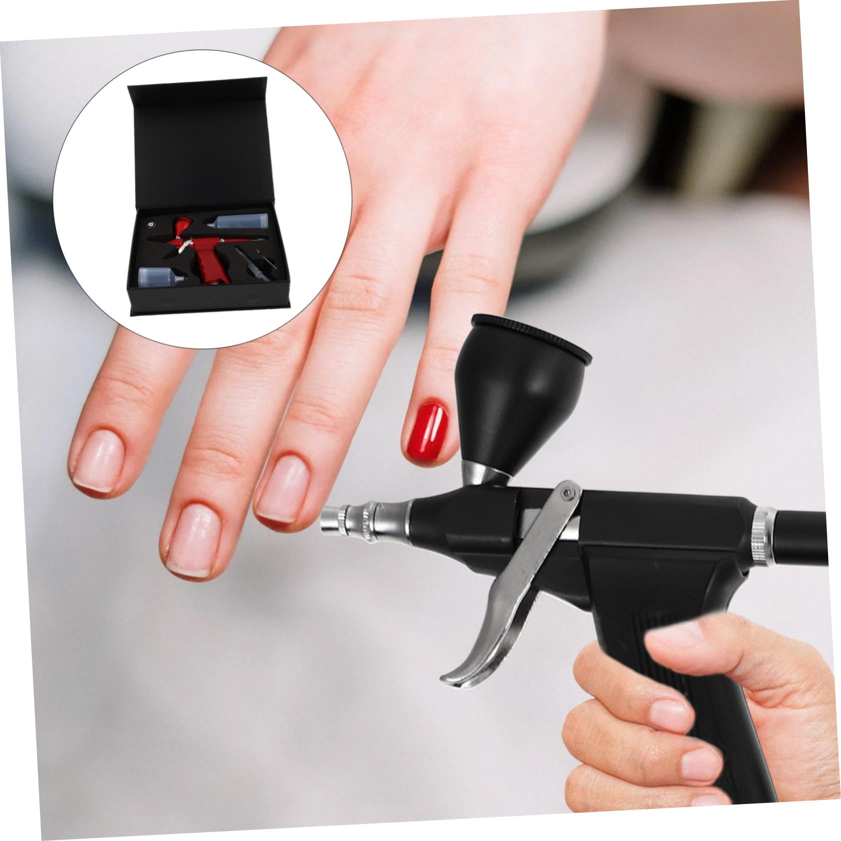 Kit Aerografo Portatile Ergonomico per Modellismo e Decorazioni Completo per Pittura Uniforme e Finitura Adatto Nail Art Tatuaggi Cake Design e Arte Corpo