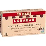 Lärabar Chocolate Chip Cookie Dough Vegan Gluten Free Fruit & Nut Bar, Plant Based, Dairy Free, Kosher, Non-GMO, 18 Ct (1.6 Oz Each) Made With 6 Simple Ingredients, No Artificial Sweeteners, On-The-Go