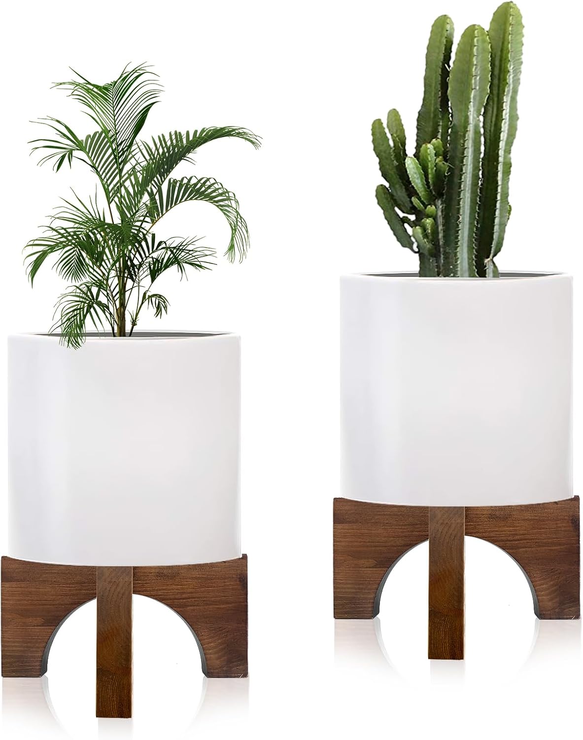 hismocal 2 Pack Plant Stand Indoor Pot Holders, Modern Wood