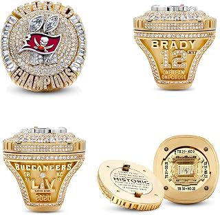 Tom Brady Bucs 2020 Tampa Bay champions ring with box Buccaneers 12 goat Gifts for Mens Women Kids fathers