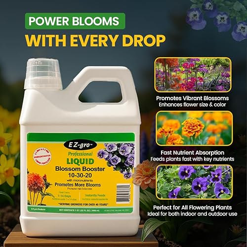Miniatura 5 de EZ-GRO 10-30-20 Blossom Booster Fertilizante - Alimento líquido para plantas - El fertilizante para plantas está especialmente hecho para florecer,