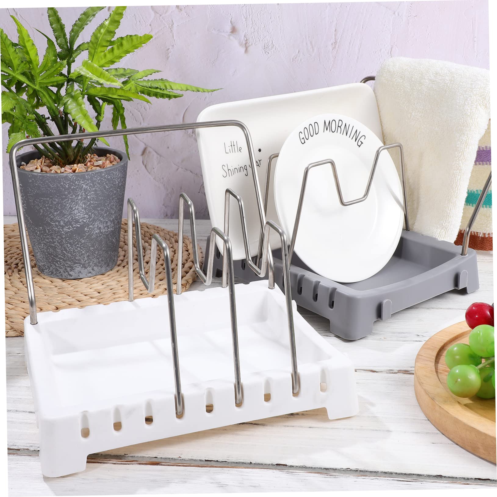 Zerodeko Porta Coperchi Pentole 2 Pezzi in Abs, Design a Divisori | Padelle e Pentole, Struttura Portante, Soluzione Salvaspazio per Cucina e Ambiente Domestico
