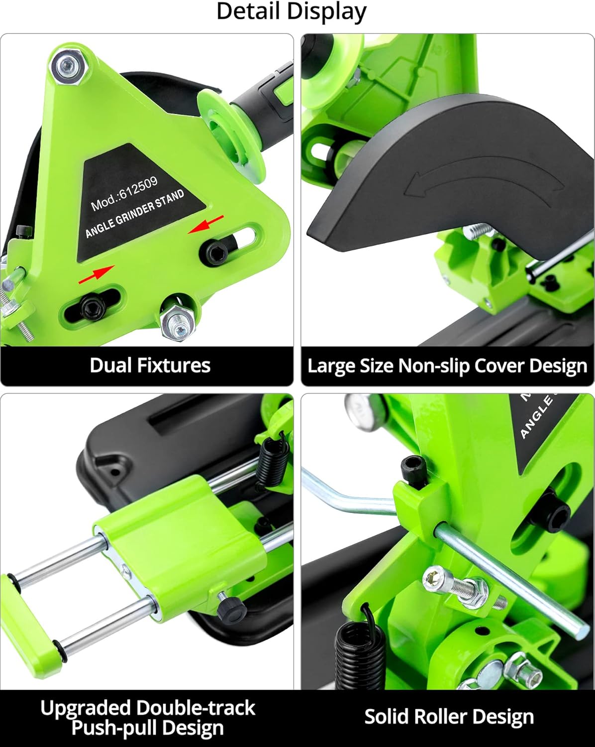 QWORK Angle Grinder Bracket, Adjustable 45 Degree Clamp Angle Grinder Holder Bracket, Universal Polishing Machine Pull Rod Angle Grinding Machine Stand for 100, 125 or 150 Angle Grinder