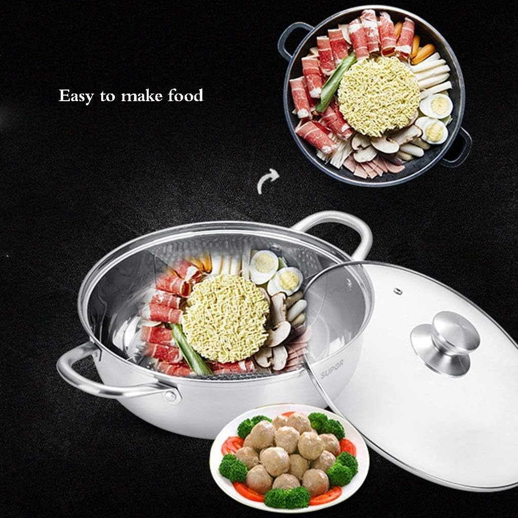 Casserole and Pasta Multi Pot with Strainer Lid, Easy Clean, Non-Stick Copper-Colored Interior, Stainless Steel Handles and Tempered Glass Lid, Induction Hob Ready