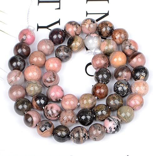 Miniatura 3 de Bymitel Cuentas de piedra natural original de 0.315 pulgadas (0.315 pulgadas), cuentas sueltas redondas y sueltas, 45 cuentas sueltas para hacer