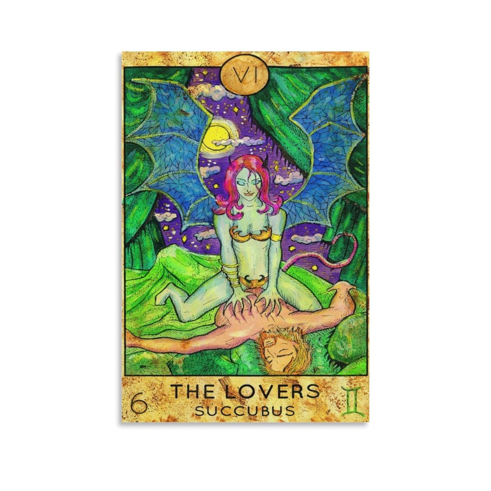 Astrology Fortune Teller Tarot Cards The Lovers Prints Posters Canvas Wall Art Oil Paintings Deco Unframed 12x18inch