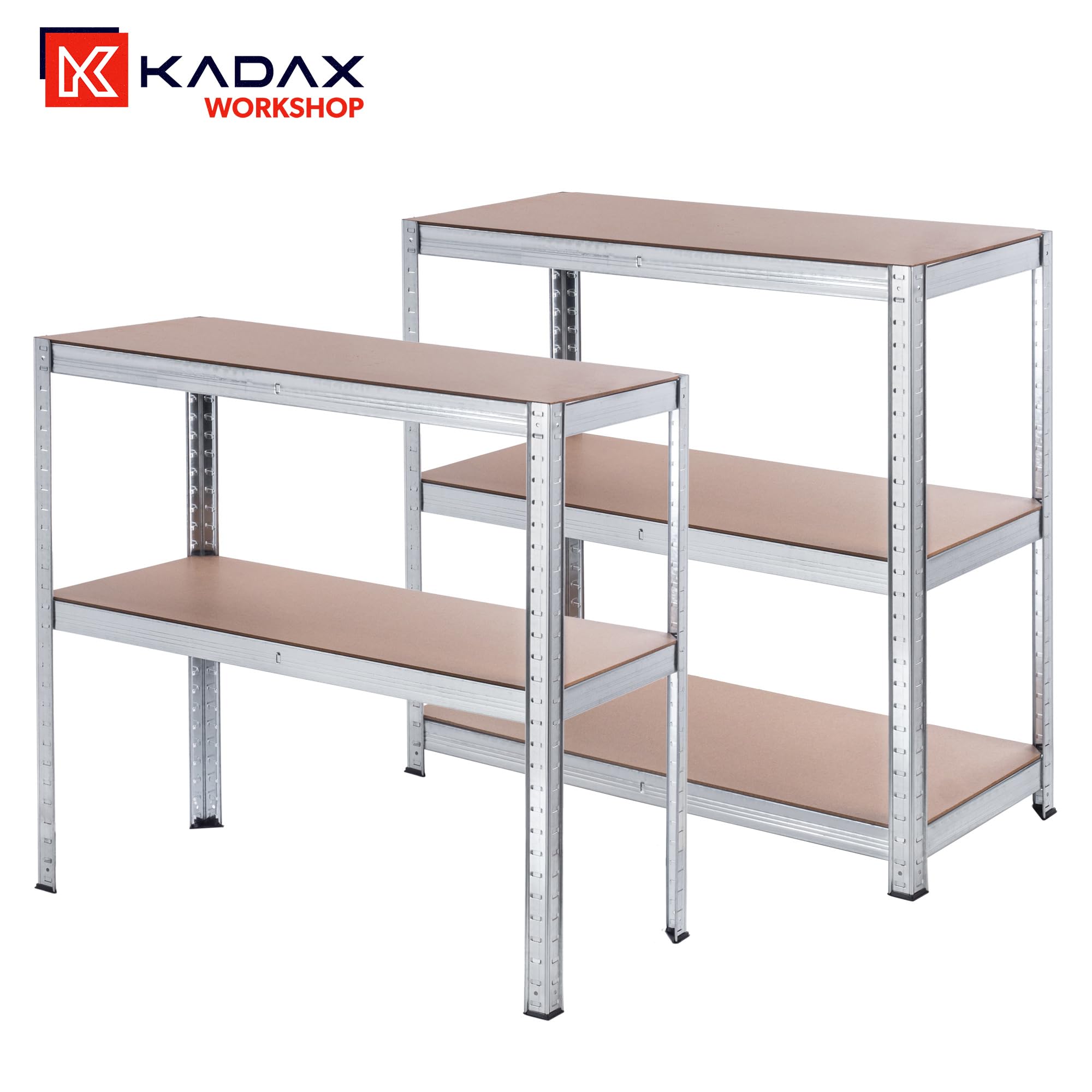 KADAX Scaffale in metallo, cantina in metallo, per carichi pesanti, per attrezzi da giardino, stabile scaffale da officina con carico di 875 kg, scaffale da garage per parti auto, sistema di