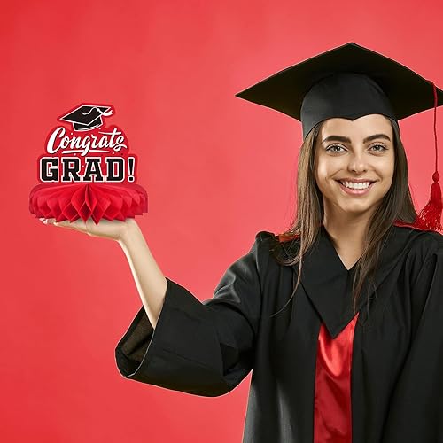 Miniatura 6 de 9 piezas de decoraciones para fiesta de graduación clase de 2023 Felicidades graduadas, centro de mesa de felicitación de graduación para