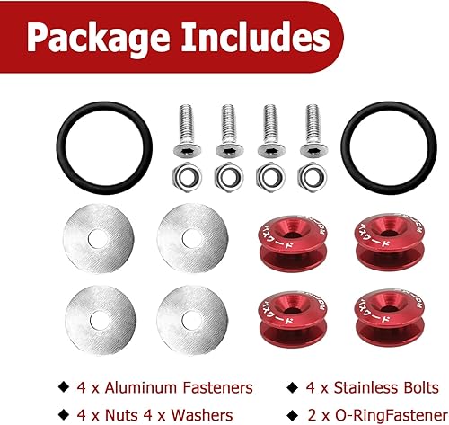 Miniatura 10 de Kit universal de cierre de liberación rápida para maletero de parachoques delantero y trasero, kit de clips de parachoques de automóvil (plateado)