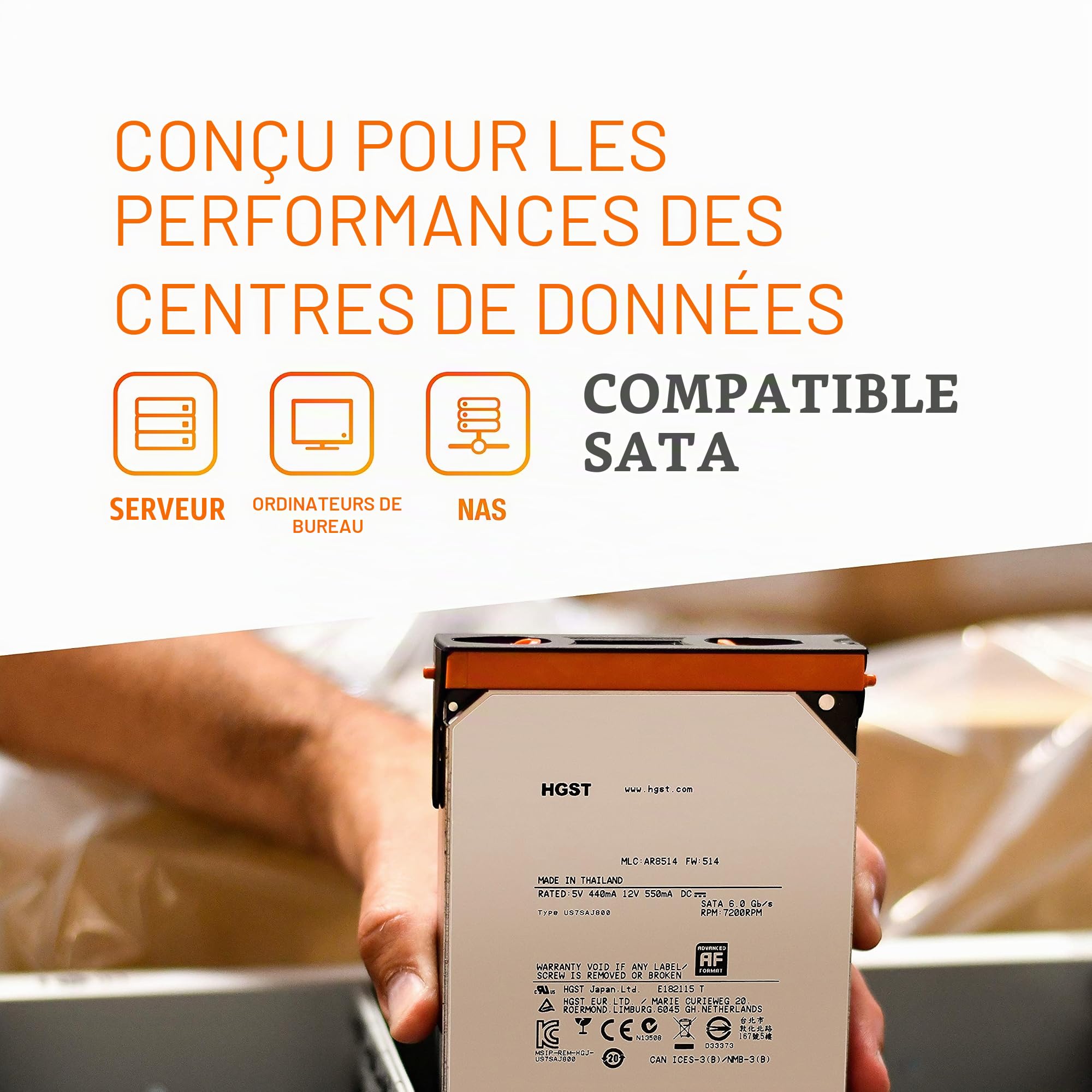 Western Digital Ultrastar HC510 10To (Reconditionné) - Disque dur interne - 10 TB - Disque dur mécanique - SATA