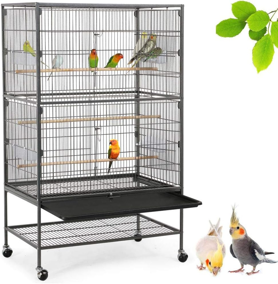 Yaheetech Large Parrot Bird Cage for Cockatiel Lovebird Durable Frame
