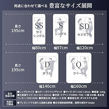 Amazon.co.jp: GOKUMIN マットレス ポケットコイル 厚さ20cm 高