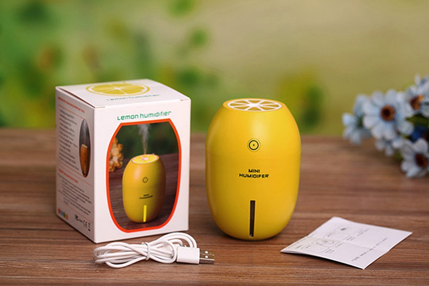 Amazon | ミニ ディフューザー レモン型 加湿器 超音波式 かわいい USB