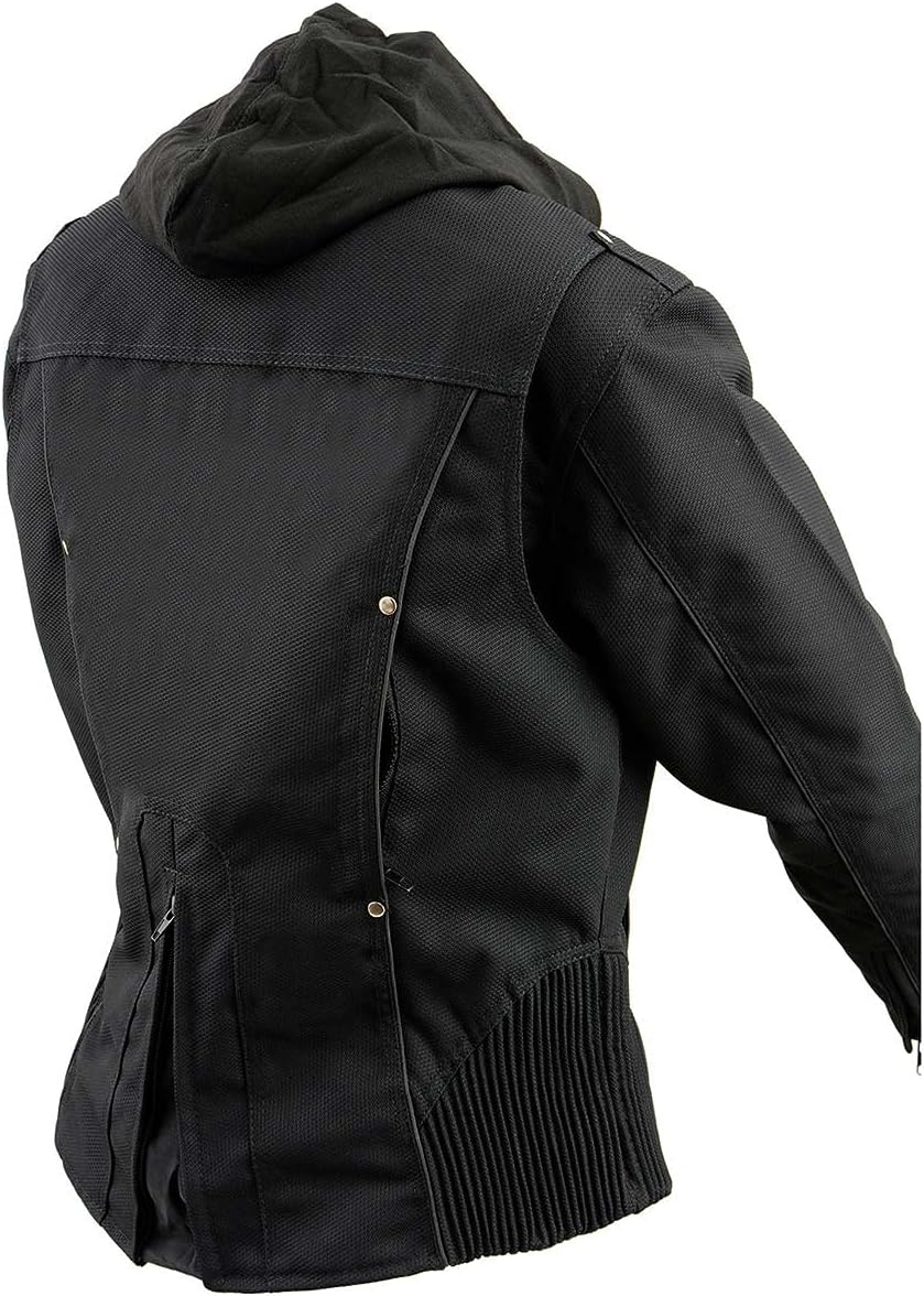 Milwaukee Leather Women's Textile Motorcycle Riders Jacket with Hoodie - Year Round Wear - Image 7