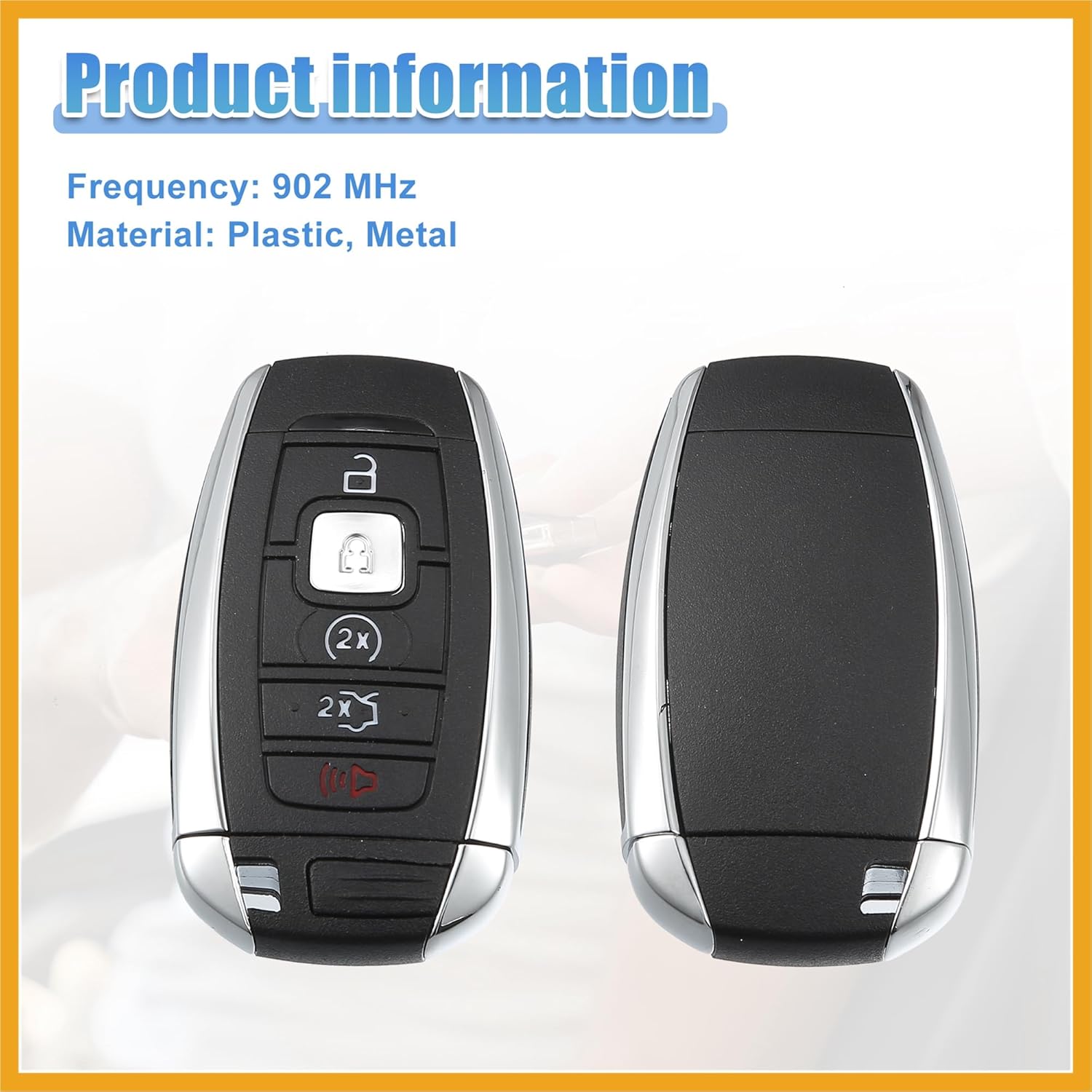 902 MHz Keyless Entry Remote Key Fob Fit for Lincoln Navigator 2018-2020 for Lincoln MKX 2018-2019 M3N-A2C94078000 - Pack of 1 Black Replacement