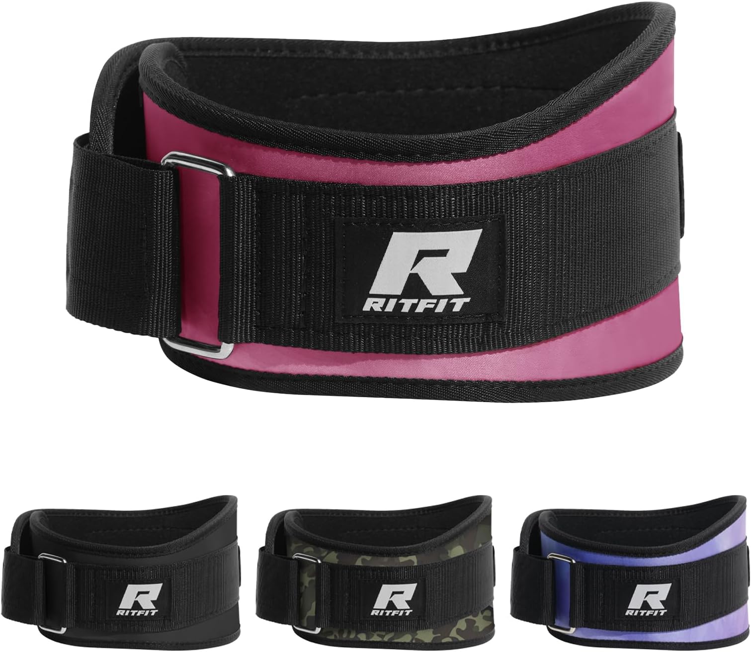 6 Inches Pink Weightlifting Belt - Gym, Fitness, Crossfit, Bodybuilding - Great for Squats, Lunges, Deadlift, Thrusters