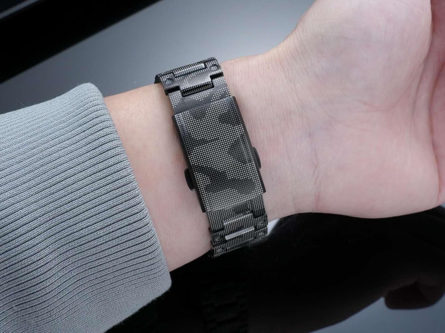 Compatible with G-SHOCK Casio Silver Square, Gold Square 3459 GMW-B5000 Camouflage Stainless Steel Strap
