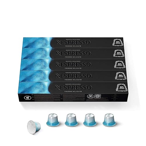 Nespresso Original Line - Café helado Freddo Delicato 50 cápsulas de café prepara 135 onzas
