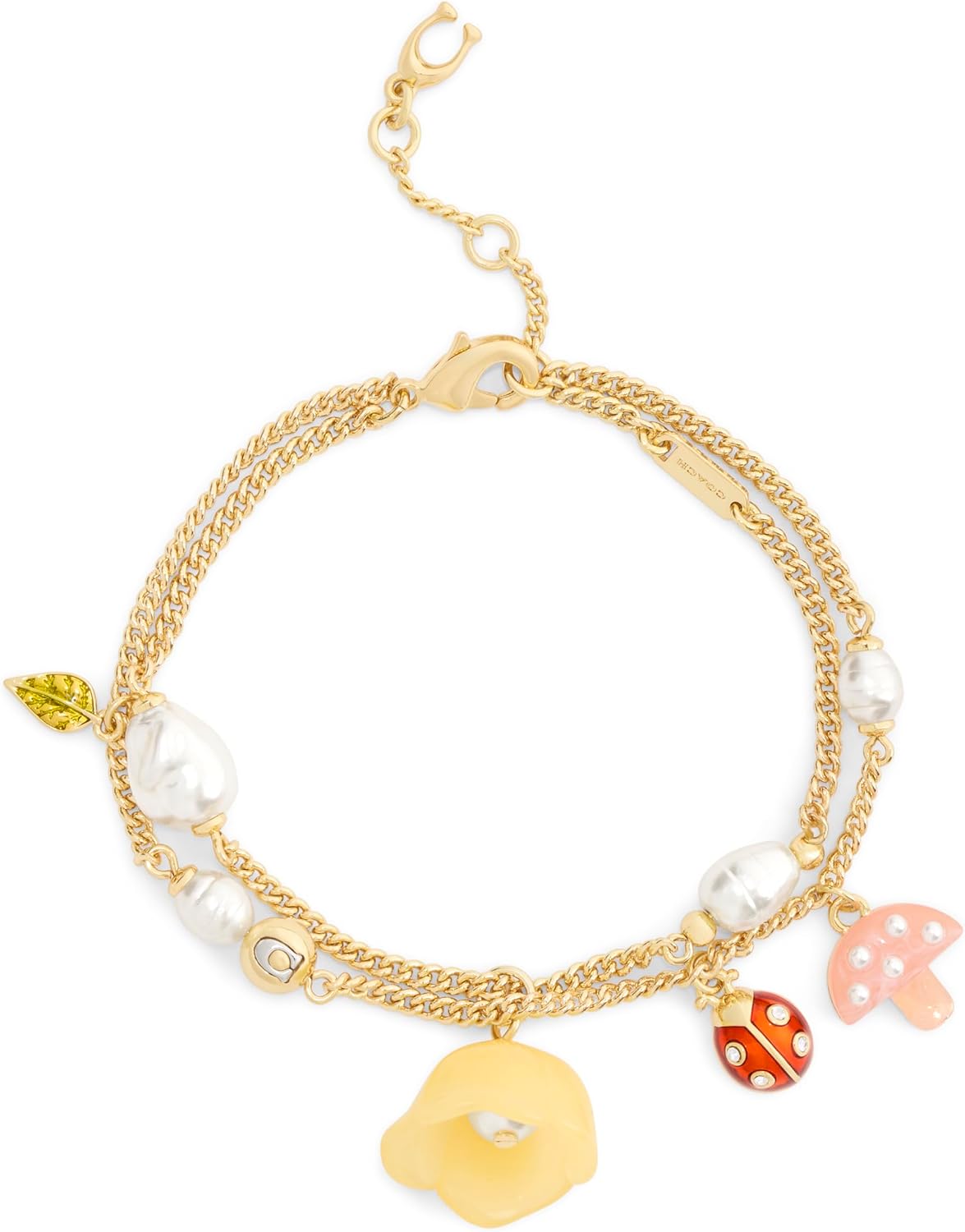COACH Jewelry Women's Floral Statement Charm Bracelet
