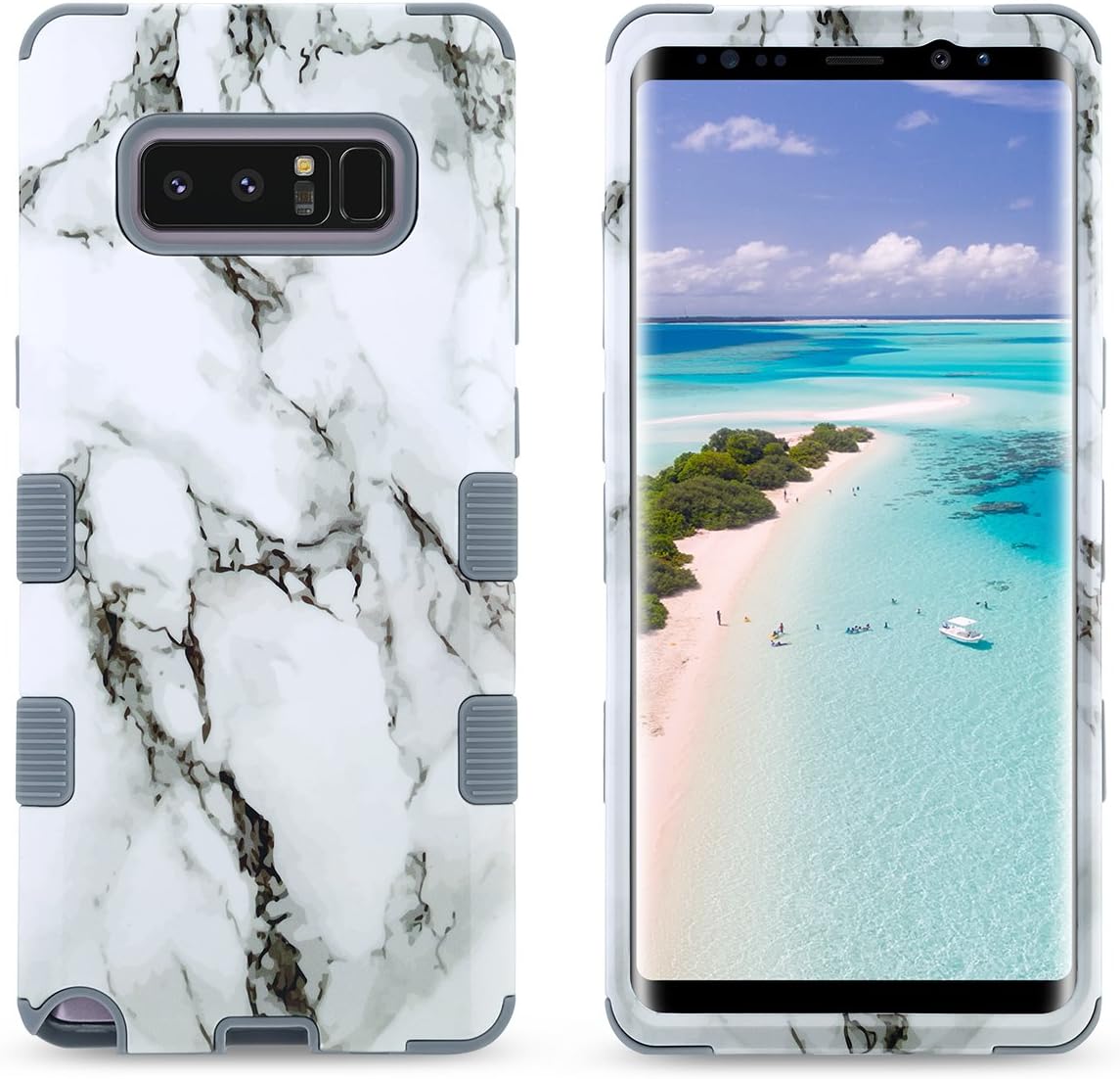 ULAK Note 8 Case,Galaxy Note 8 Case, Anti Slip Note 8 Case Dust Scratch Shock Resistance Protective Cover for Samsung Galaxy Note 8 2017 with Soft Silicone + Hard PC Case (Artistic-Marble Pattern)
