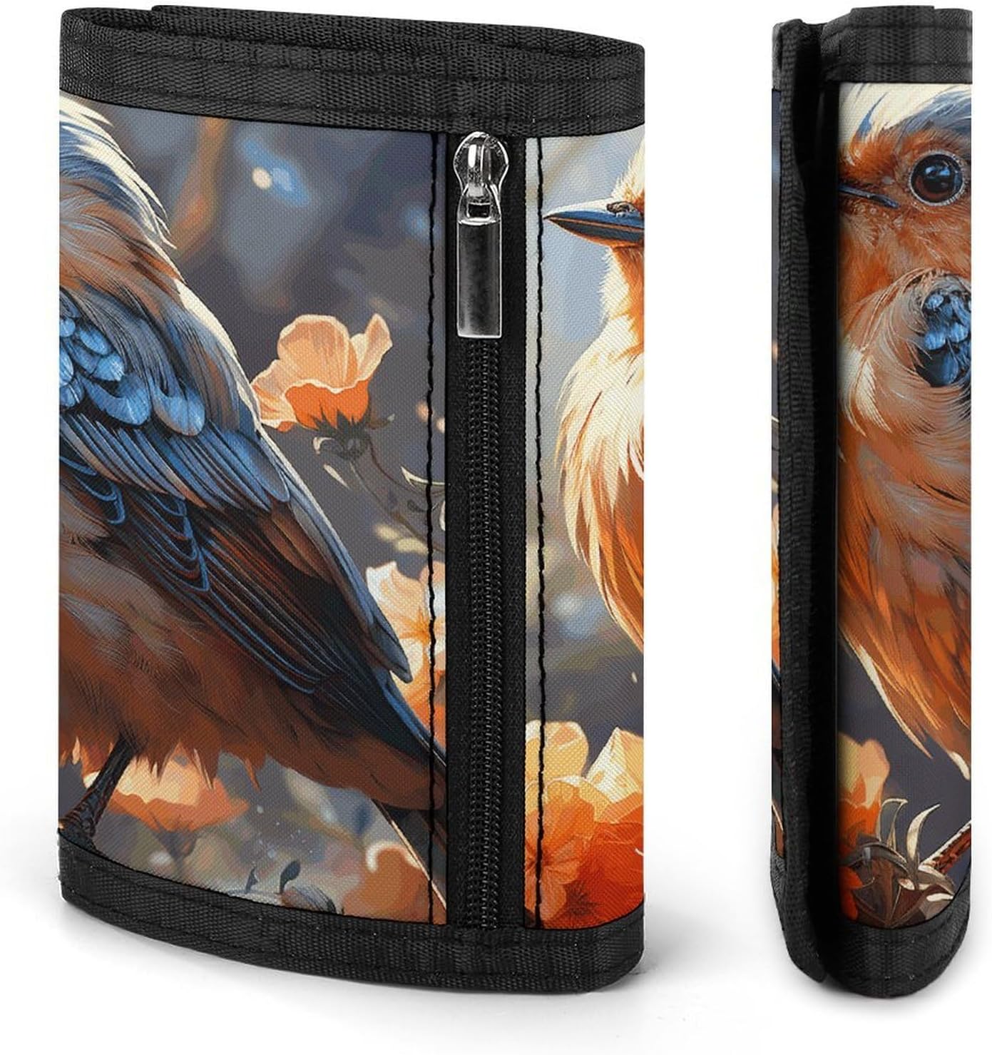 Flowers And Birds Trifold Wallets Slim Wallet Novelty Pocket Purse Multiple Card Slots Outdoor Travel Wallet Stylish Durable Wallets For Men Women