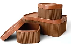 LA JOLIE MUSE Stackable Paper Boxes with Leather-Like Lids