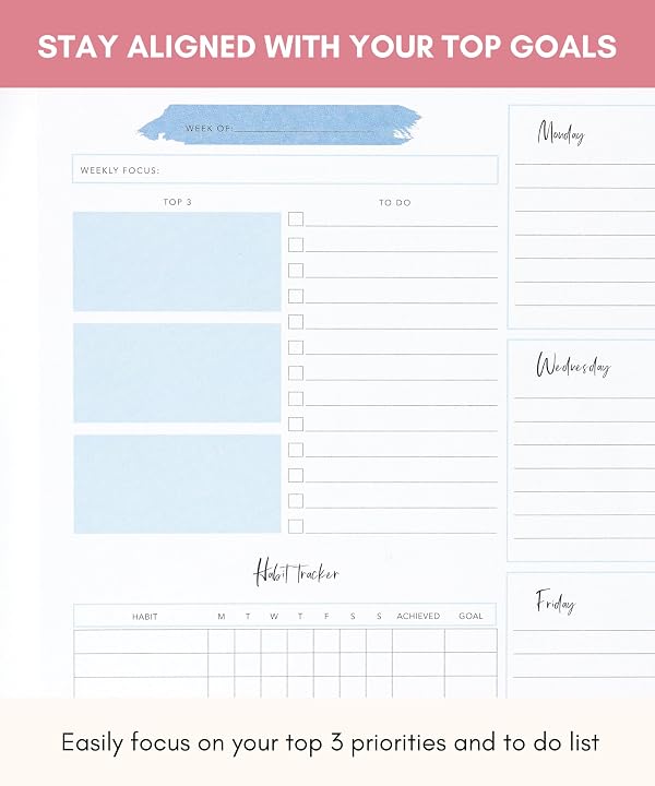 Lamare Weekly Planner Notepad – Premium Undated Weekly To Do List Notepad by Lamare - Image 3