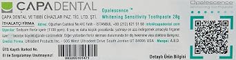 Opalescence Whitening Sensitivity Relief Toothpaste, 28gr