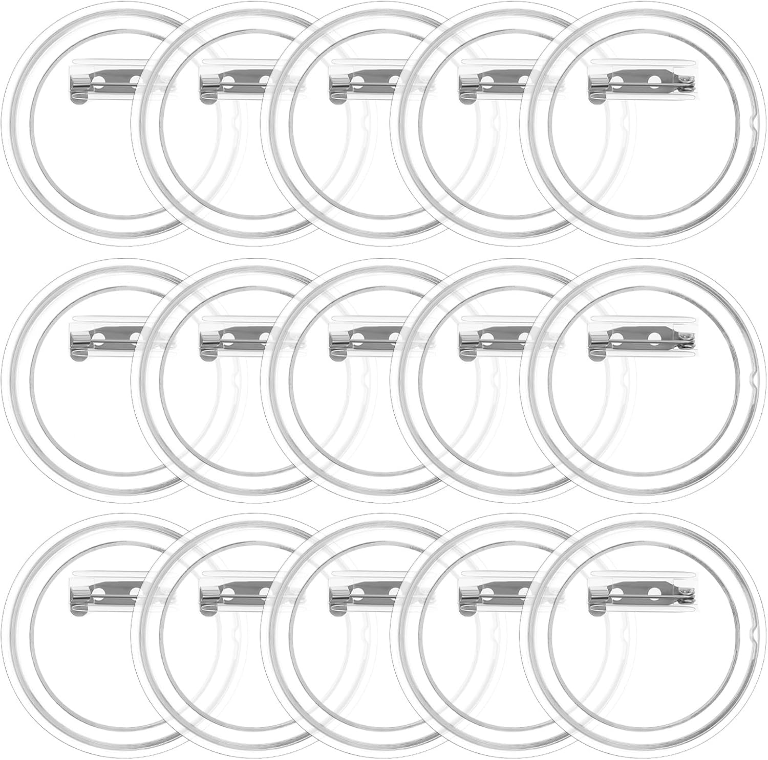 15 Pcs Blank Button Pins Acrylic Clear Button Pin Custom Badge Pins Kit for Picture Make Your Own Buttons Round Photo Badge Maker DIY Crafts Supplies School Projects (2.28inch)
