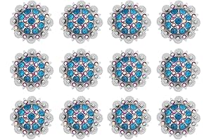 Floral Crafter's Paradise: Leather Flower Rhinestone Conchos with Screws