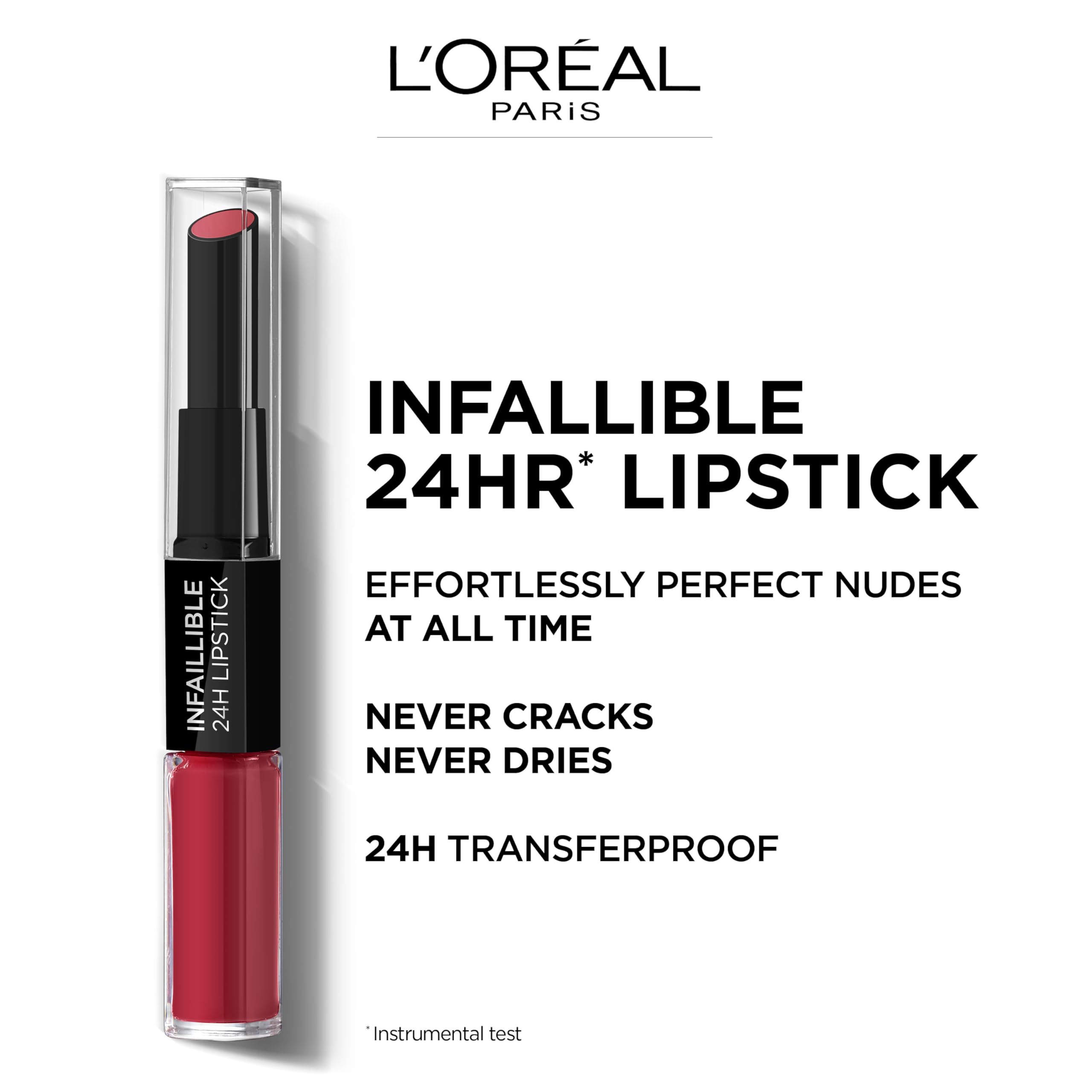L'Oréal Paris Infallible 2-Step Liquid Lipstick 502 Red to Stay, 5.7 g (Pack of 1) - Image 2