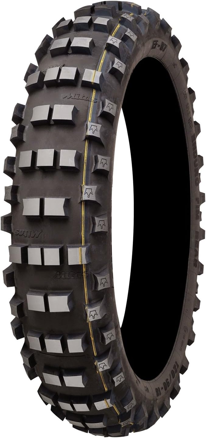 Mitas Enduro FIM EF-07 140/80-18 Rear Motorcycle Tire Yellow Stripe