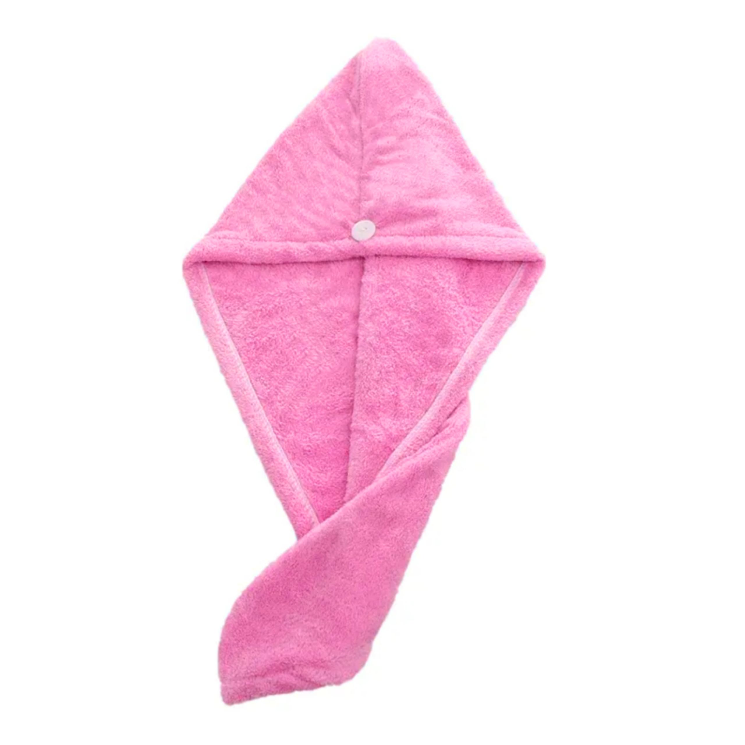 CB HOME Toallas turbantes de microfibra para secar el cabello, paquete de 3 (verde-rosa-gris)