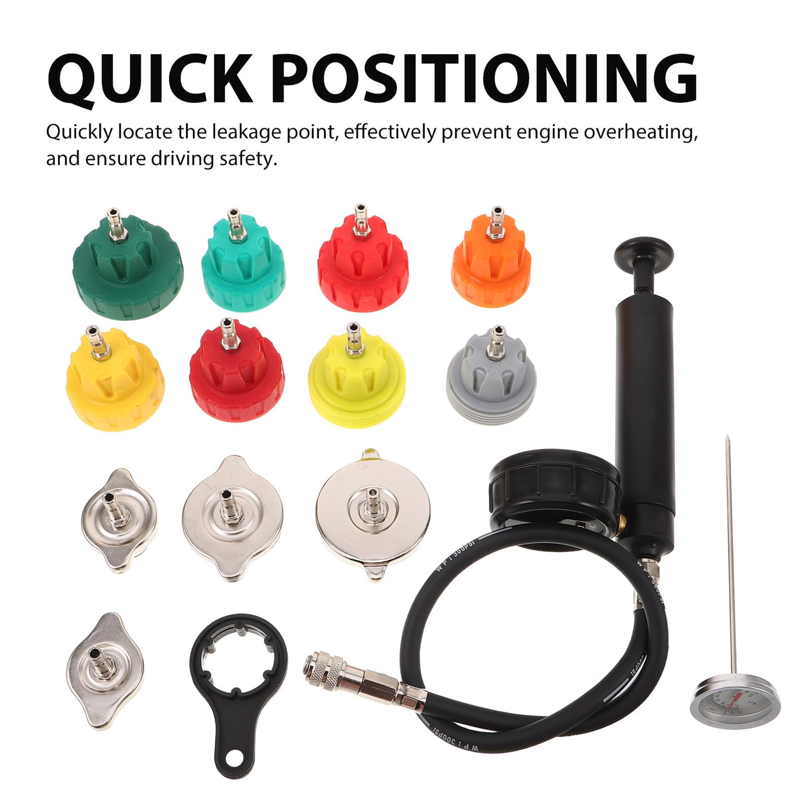 Levemolo Tester Pressione Radiatore per Auto e Camion Materiale Metallo e Plastico, Strumento di Rilevazione Perdite Impianto Raffreddamento per Appassionati DIY e Professionisti