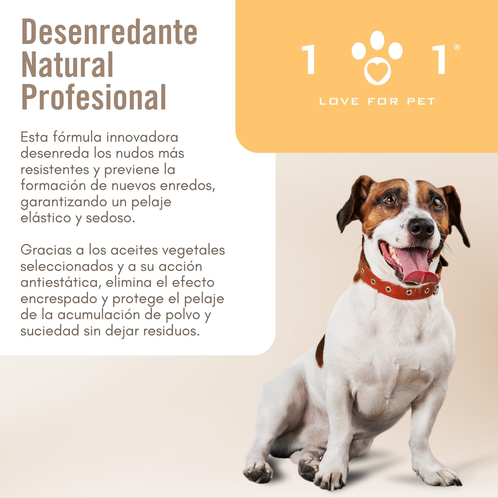 Línea 101 Spray Desenredante Pelo Perros 250ml, Acondicionador Perro Natural con Aceites Vegetales, Acondicionador para Perros Antiestático, Pelo Suave y Brillante, Made in Italy