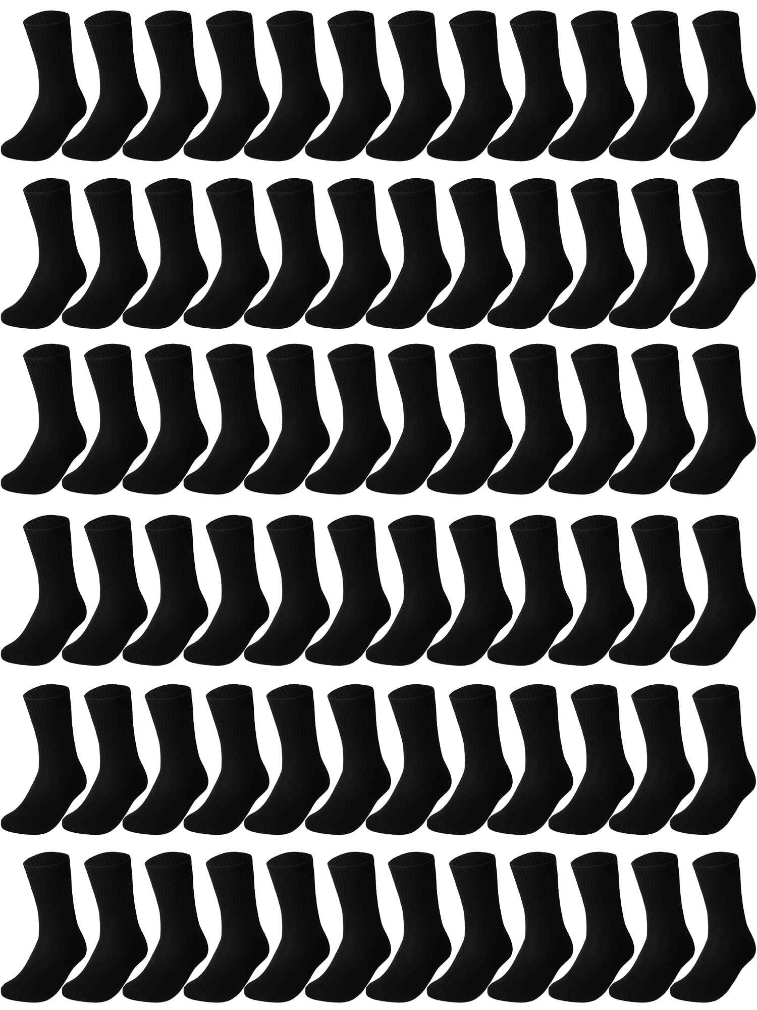 Tigeen 72 Pairs Solid Color Cotton Socks Bulk Pack for Men and Women - Adult Casual Set for Homeless