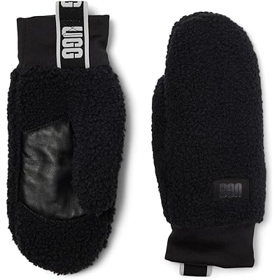 UGG Uggfluff Mitten With Logo Tape black
