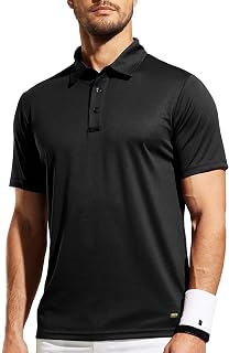 Men's Quick Dry Polo Shirts Polyester Casual Collared Tennis Shirts, Moisture-Wicking, Short Sleeve