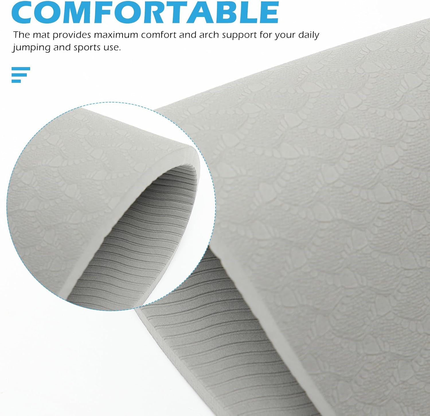 GANAZONO Non-Slip Tpe Jump Rope Mat 60Cm Thickened Shock Absorption Fitness Floor Mat for Indoor Home Exercise and Soundproof Workout Cushion