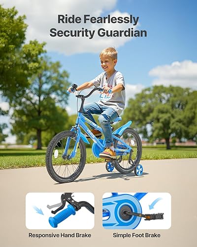 Miniatura 2 de VEVOR Bicicleta para Niños, 14/16/18 Pulgadas Bicicleta Infantil Estilo BMX, Ruedas de Entrenamiento Incluidas, Resistente y Fácil de Ensamblar,