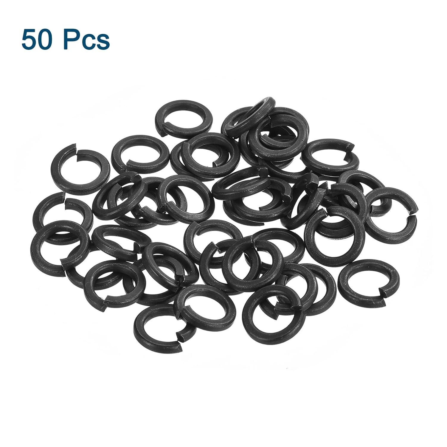 uxcell M12 Split Lock Washer, 50Pcs Carbon Steel Spring Lock Washers Metal Split Ring Washer for Screw Bolts Machinery