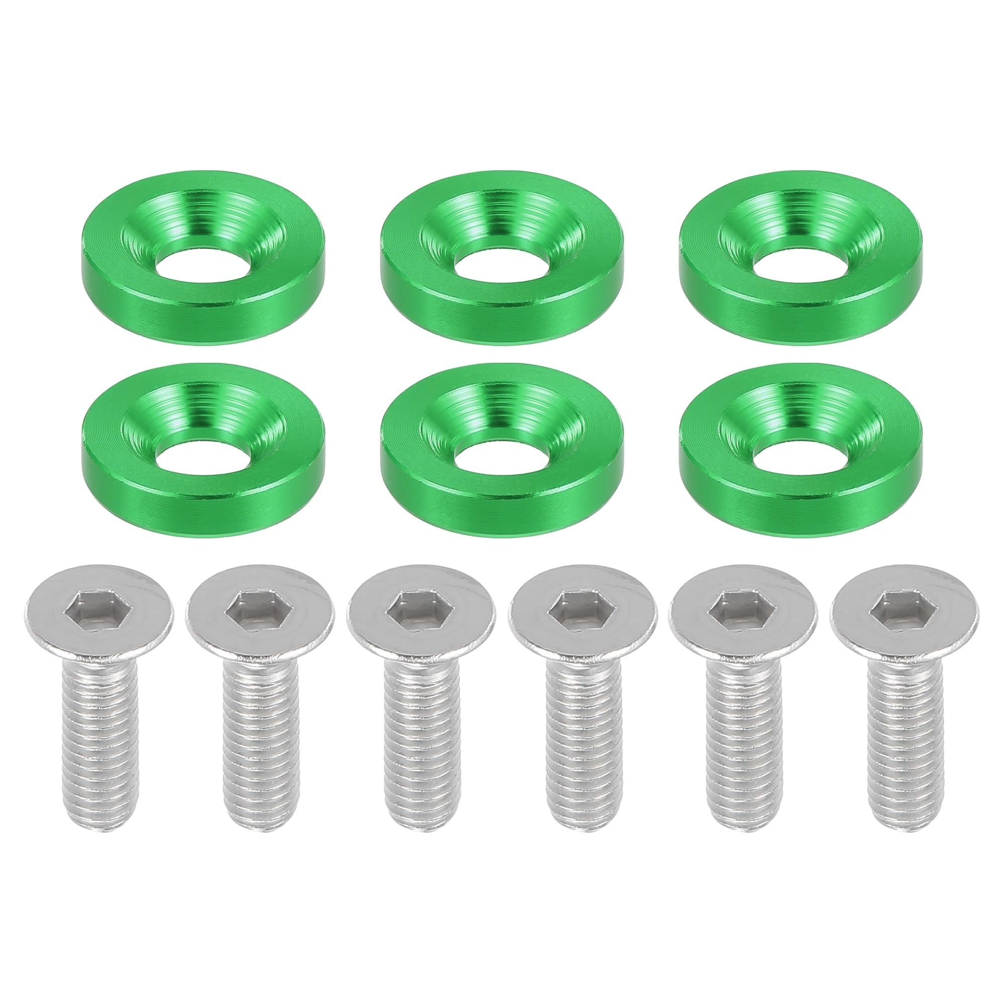 Motocicleta Tornillos Para Motocicleta 6pcs M6 Acabado Avellanado Arandelas Parachoques, Junta Tornillo Motor Bay Vestido Sujetador Modificación Accesorios Pernos Y Tuercas Kit